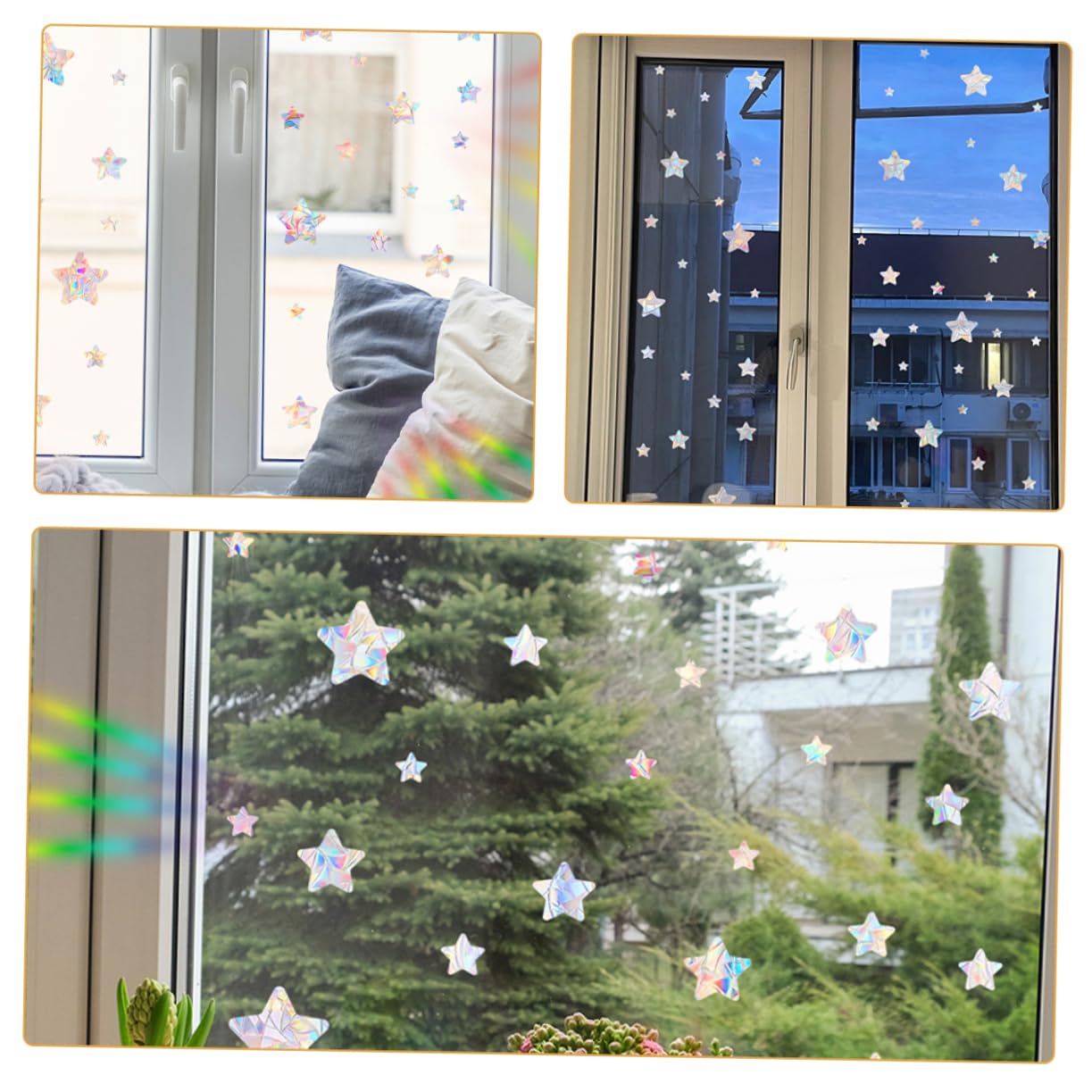 Alipis 10sätze Sternförmige Fensteraufkleber Selbstklebende Bunte Anti-kollision Fensterdekoration Für Kinderzimmer Und Wohnräume