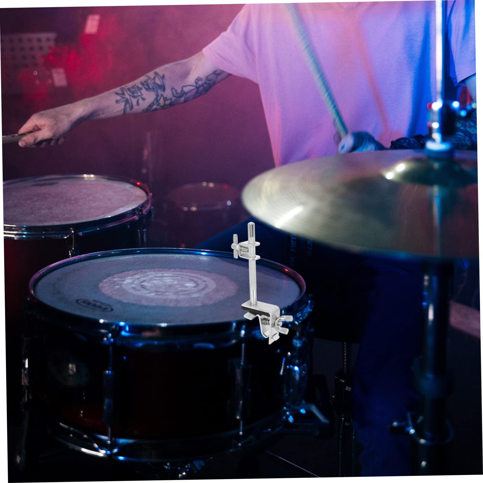 GOOHOCHY Cowbell Extension Clip for Drum Kit Bass Drum Mounting Clamp Cowbell Bracket and