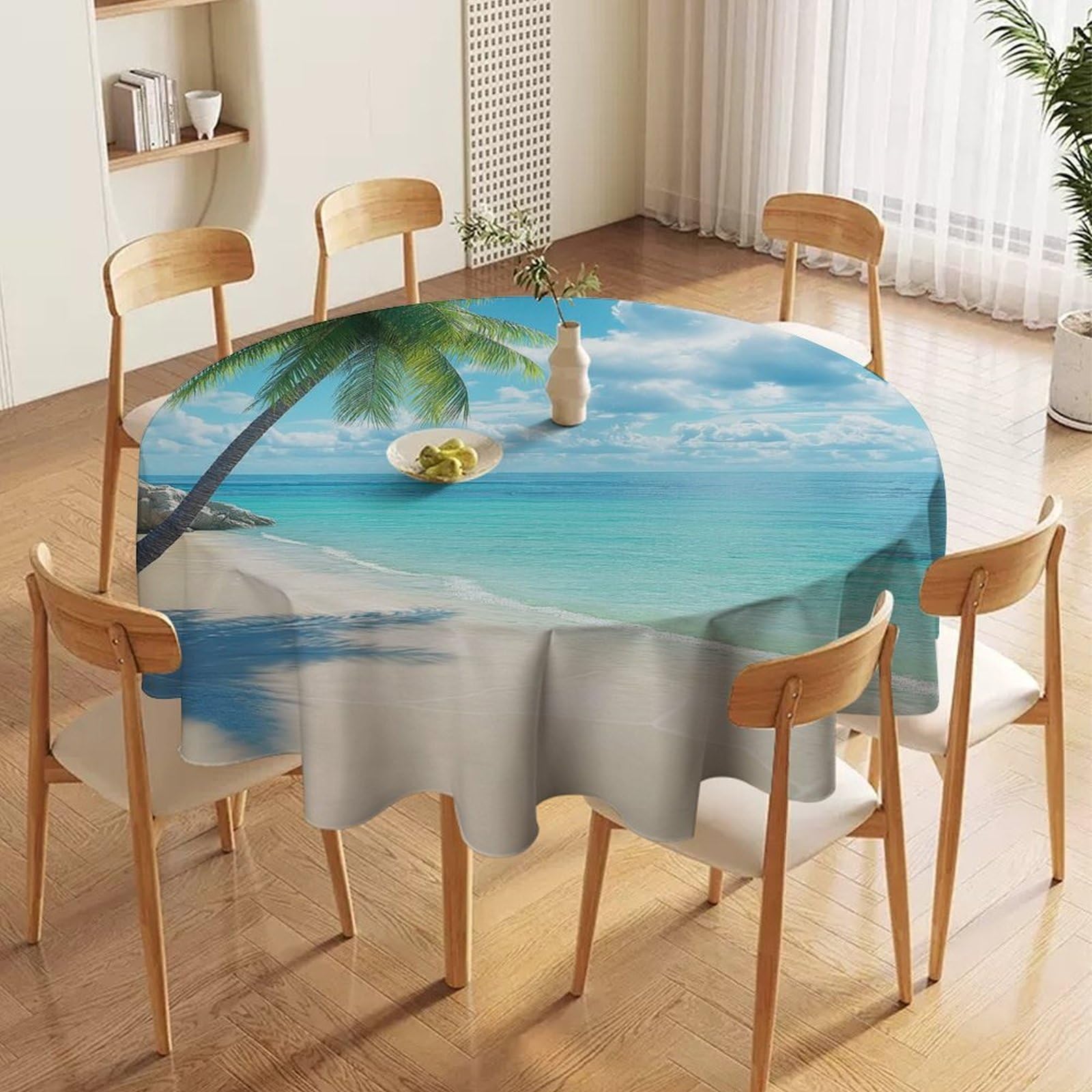 ORDOBO Round Table Cover -City Streets Print Home Table Cover For Dinner Kitchen Holiday Outdoors Protect Table Waterproof Dust-Proof Decoration 127X127Cm