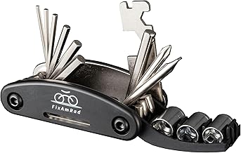 FixAmRad Bicycle Multifunction Tool 16-in-1 Folding Mini Repair Kit with Allen Wrenches, Screwdrivers and Sockets Tool Set Accessories e-Bike Black