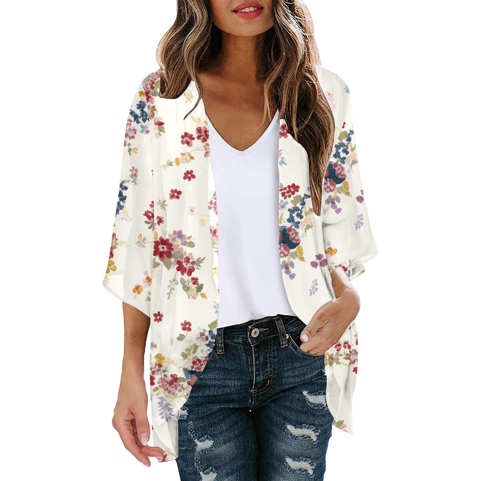Dasongff Chaqueta de punto para mujer, verano, cárdigan de verano, cárdigan de mujer, cárdigan de punto abierto con frente a la playa, chaqueta de hombro, cárdigan de punto, blazer