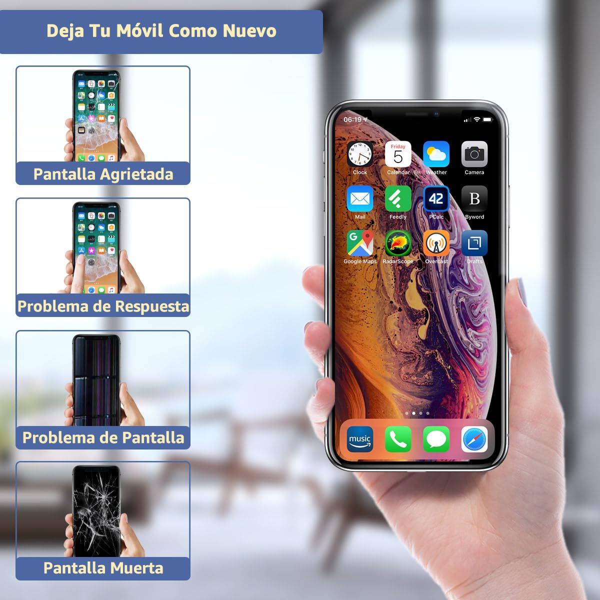 Yodoit Pantalla para iPhone 11 COF Full HD LCD 6.1 Pulgadas, digitalizador táctil, Compatible con el Modelo A2111, A2223, A2221, con Kit de Herramientas de reparación