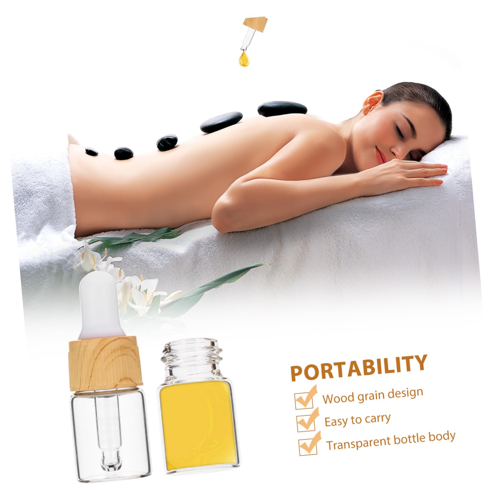 Healeved Stk Glastropfer mit Holzmaserung Flüssigkeitsspender Mini-Sprühflasche refillable perfume bottle glasflasche mit pipette Sprühflaschen für Haare Sprühflaschen zum Beschlagen