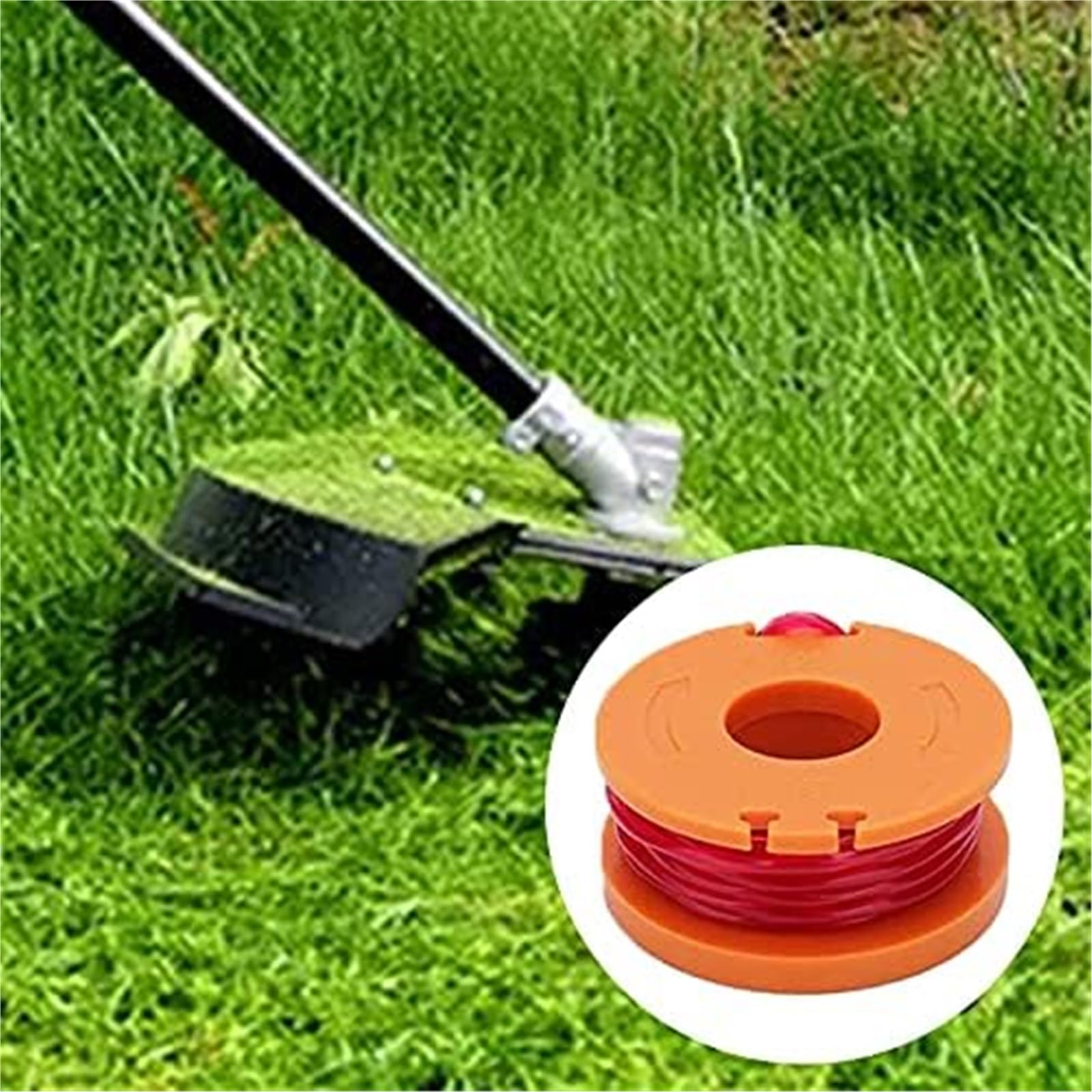 Bobina automática para cortadora de césped para Cdiytool 6 uds reemplazo de Carrete de cortacésped, Worx WG163E/WG154E/WG157E/WG151/WG155/WG160/WG175/WA0010 Ø1.65Mm(Black 20 Spools 2)