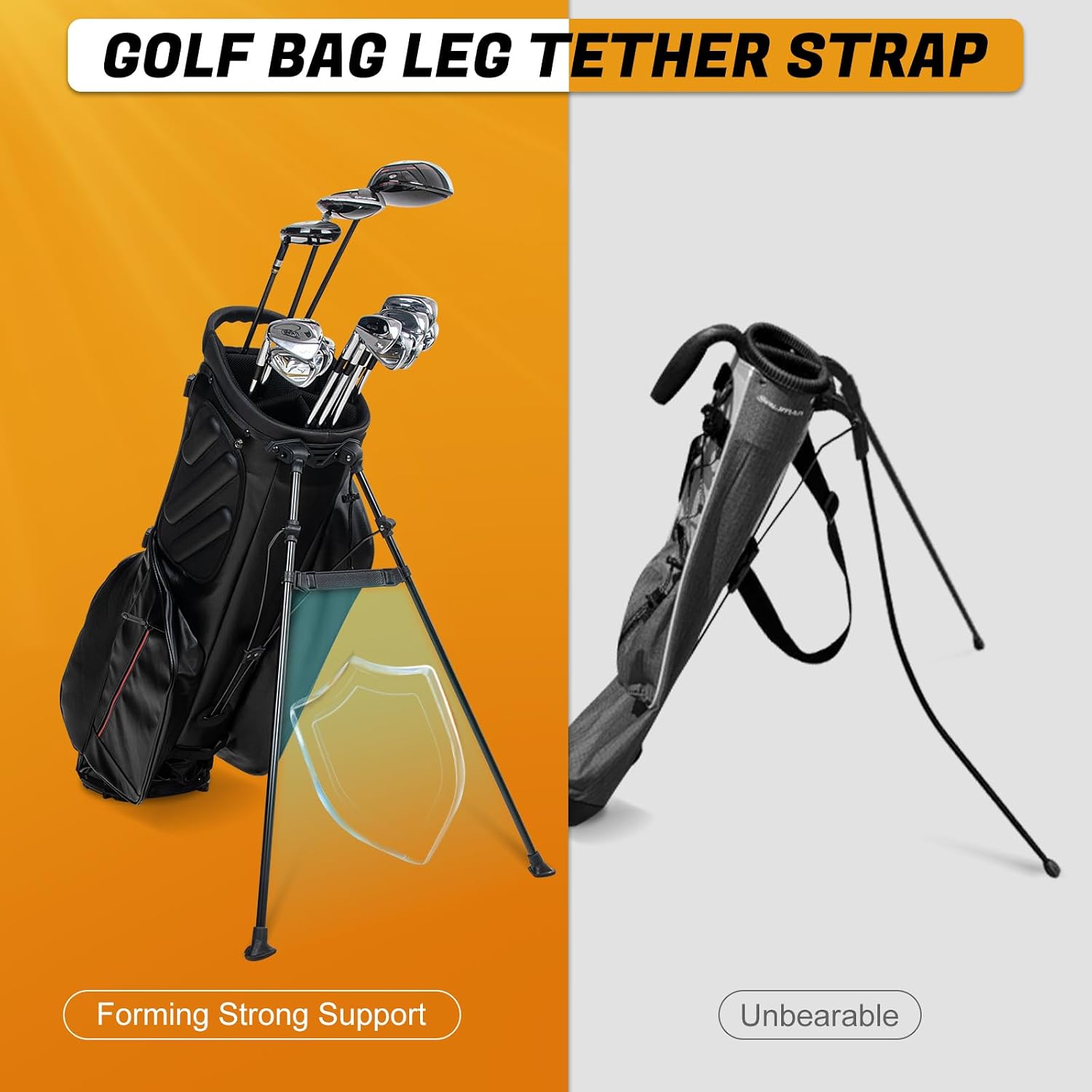 Golf Bag Accessories Golf Bag Leg Tether Strap Golf Stand Bag, Stabilized Golf Club Bag Holder,Golf Equipment Golf Bag Holder Does Not Slip