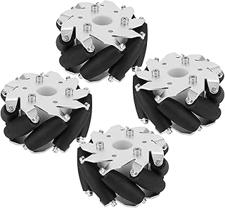 Aeun 100MM Mecanum Wheel, Steel Mecanum Wheels Mecanum Omni Wheel 4PCS for Car Robot 14162