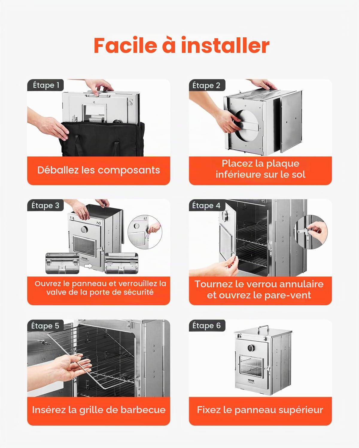 VEVOR Four de camping en plein air, réchaud de camping portable pour camping, jardin, pique-nique, cuisine en plein air
