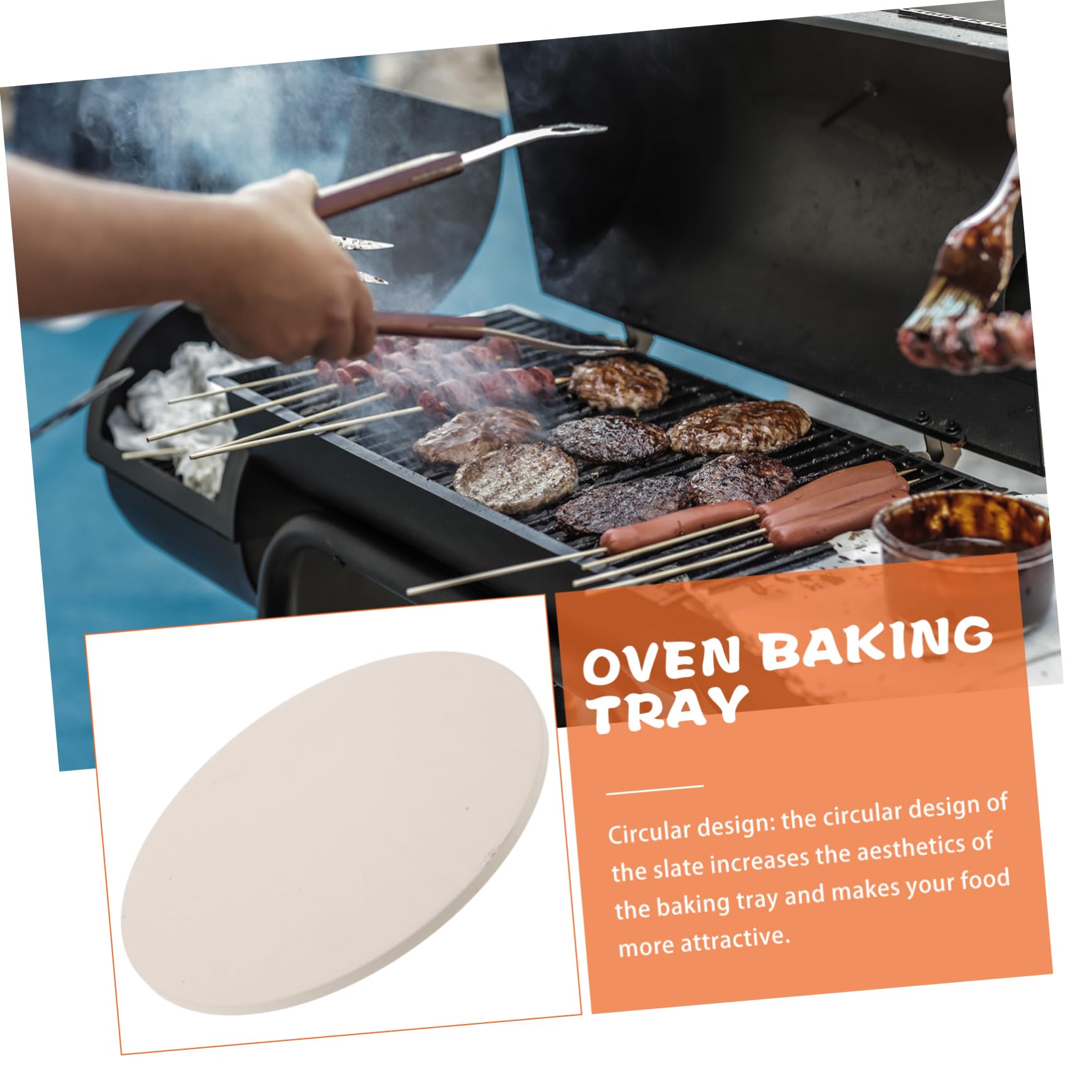 SOLUSTRE Runder Pizzastein aus Cordierit für Backofen und Grill Backzubehör für Pizza und Hitzebeständig und Feuchtigkeitsabsorbierend für Verschiedene Gerichte