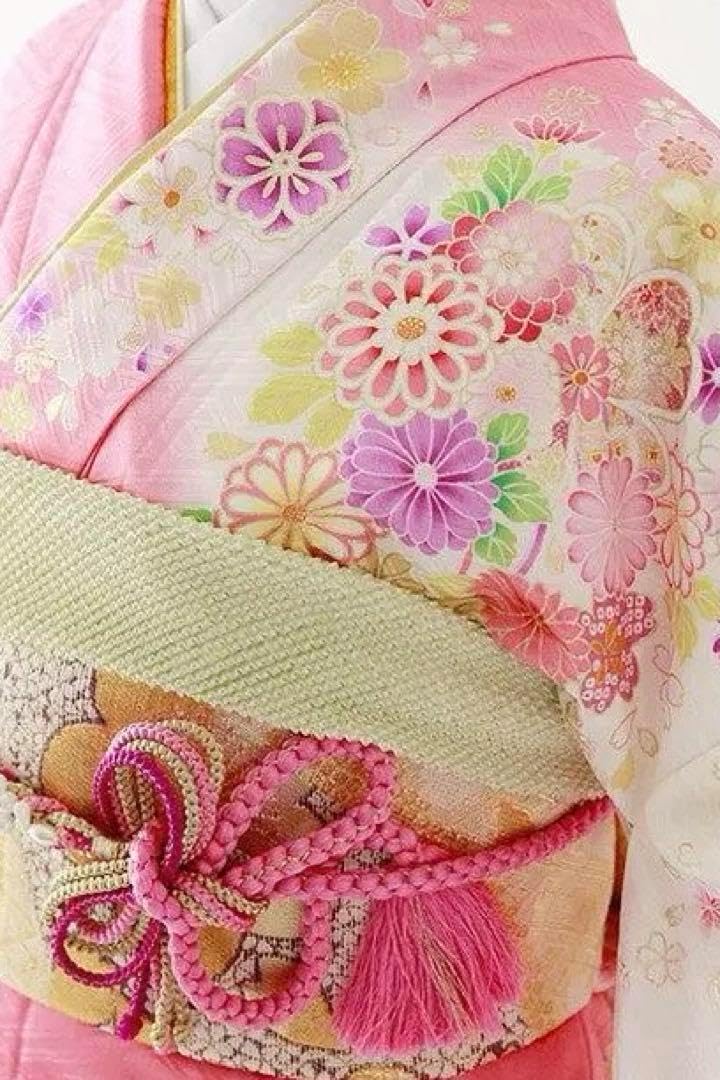 振袖 身長150-165cm 鮮やかピンク×イエロー　正絹 振袖 身長150-165cm 鮮やかピンク×イエロー 正絹 振袖 黄色 ピンク