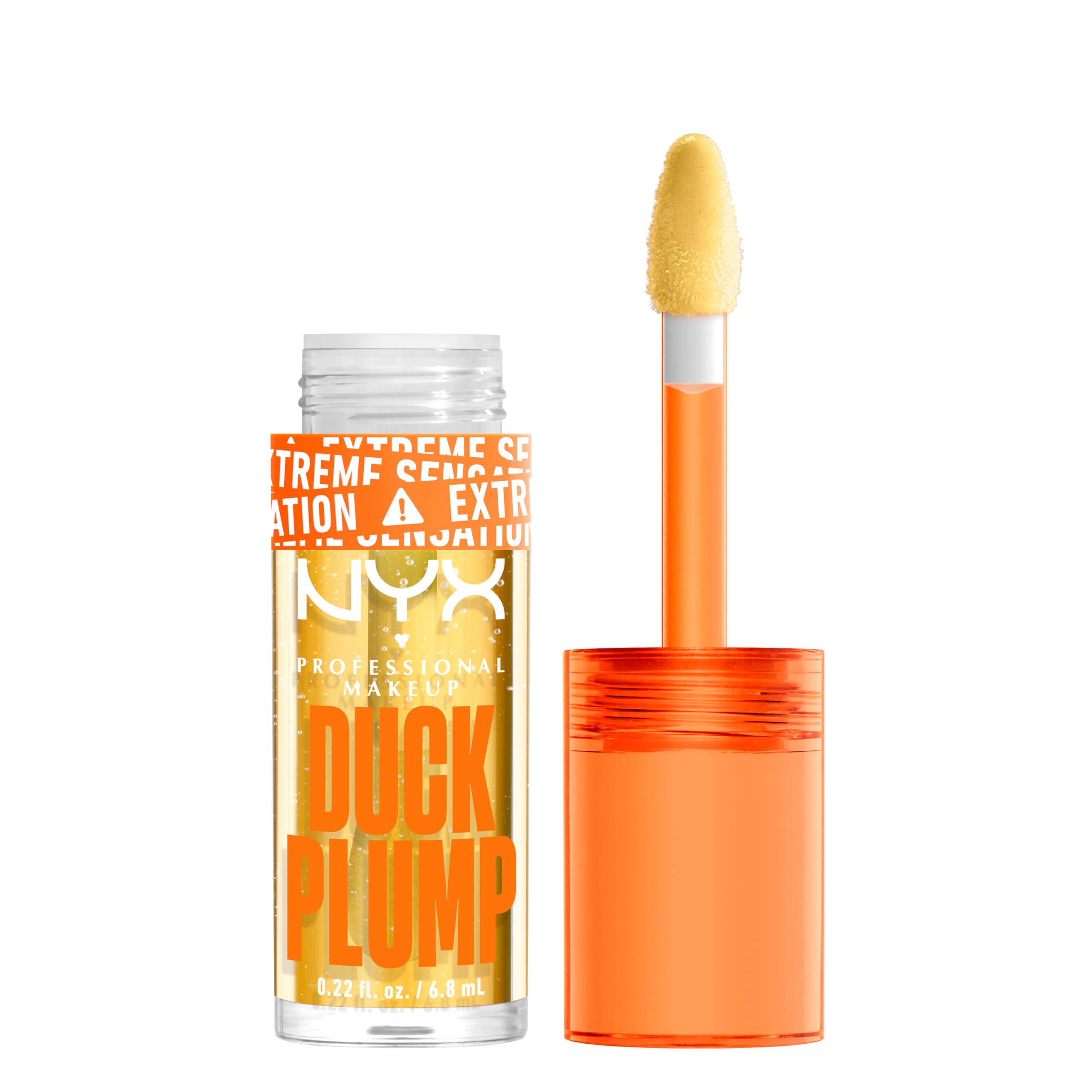 NYX PROFESSIONAL MAKEUPDuck Plump High Pigment Lip Gloss, Lip Plumper Gloss with Spicy Ginger - Clearly Spicy