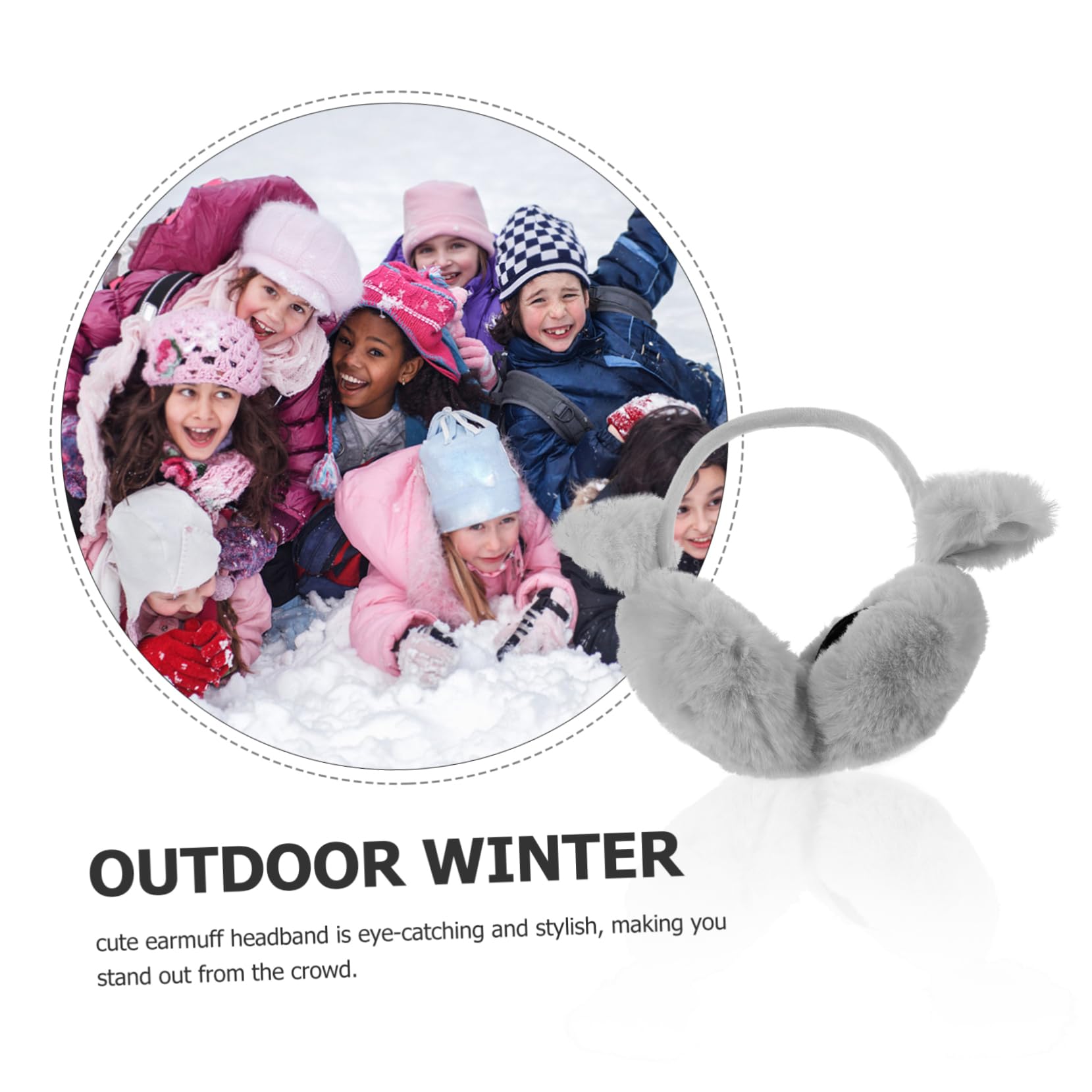 LIFKOME Folding Earmuff for Winter Cat Ear Headband Warm Earmuff for Women Comfortable and Stylish for Cold Weather