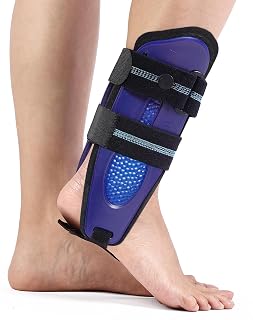 Velpeau Ankle Stabilizer Brace for Sprain, Ligament Injury (Grade 1 to 2), Tendonitis, Adjustable Stirrup Ankle Support Splint for Women and Men,Reversible Left & Right Foots,One Size(Foam Pads, Blue)
