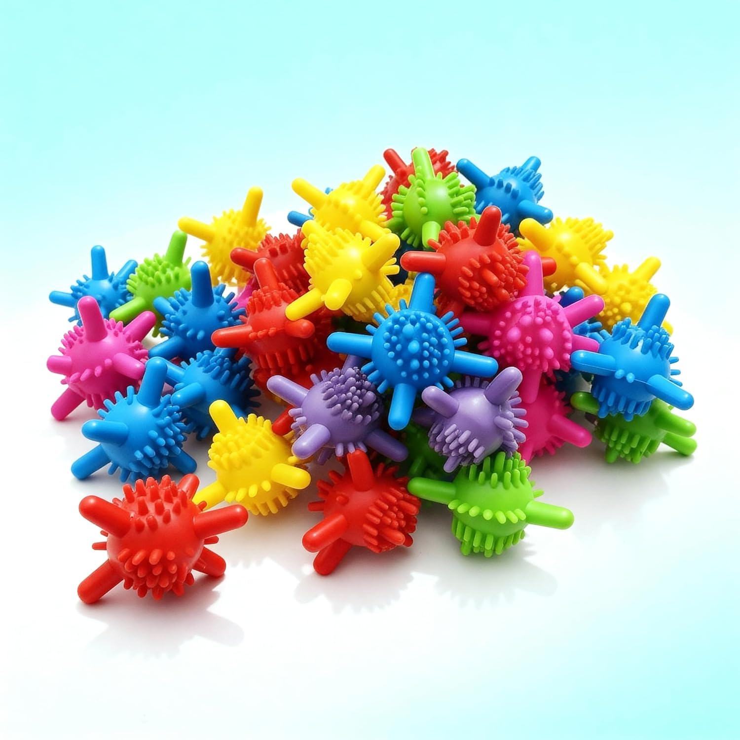 Interlocking Spiky Balls Construction Toy Set, Colourful Sensory Play Balls-image-23
