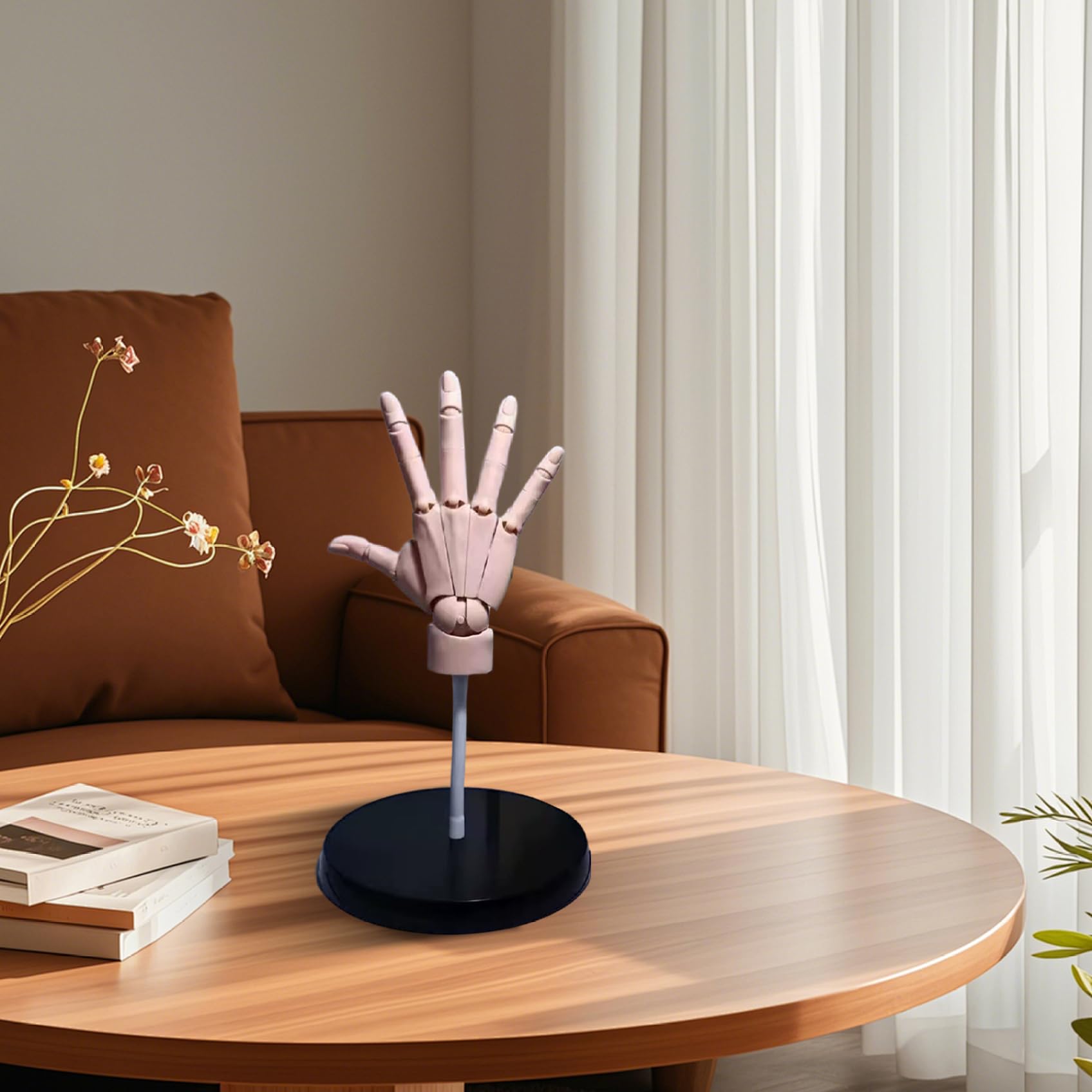 Modello di mano flessibile articolata in PVC con giunto e base mobile per disegno e pittura