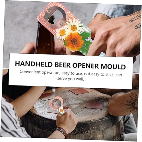 Miniatura 5 de EXCEART Abrebotellas DIY resina epoxi de cristal para abrebotellas, llavero de regalo de bricolaje, molde de silicona para abridor de cerveza