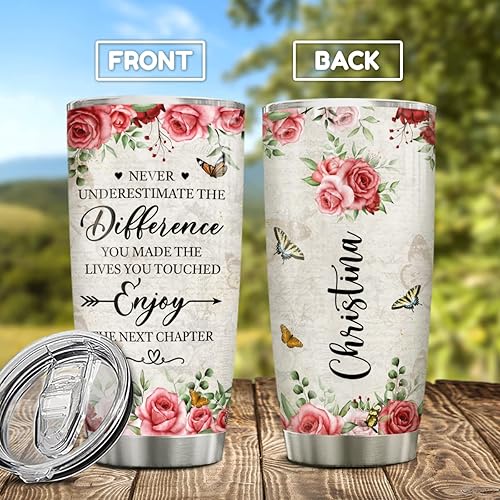 Miniatura 3 de Los mejores regalos para la jubilación, vaso personalizado de jubilación, nunca subestimes los vasos Diffefence, acero inoxidable, doble pared,