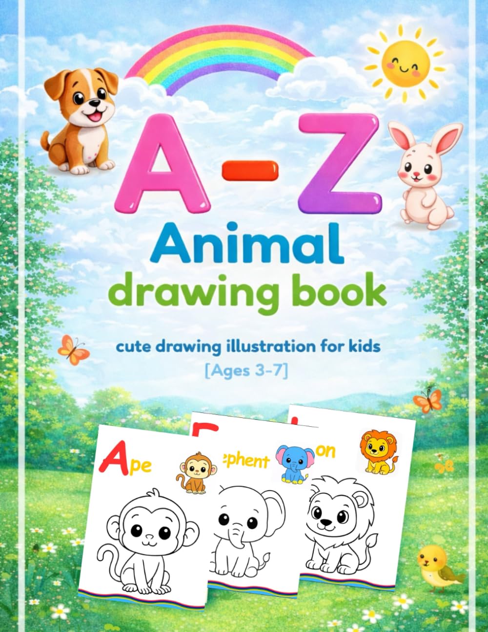 A-Z Animal drawing book: cute drawing illustration for kids