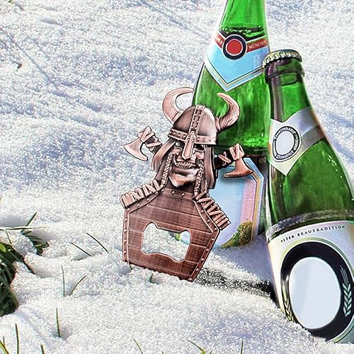Miniatura 7 de Abrebotellas magnético con diseño de calavera, abrebotellas vikingas vintage, abrebotellas con escudo único, regalos de cerveza para hombres,