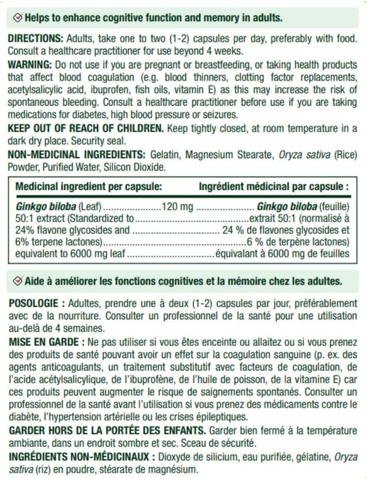Nature's Bounty Ginko Biloba 120mg 100 count