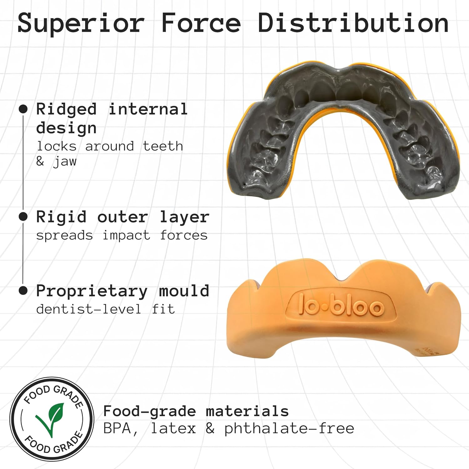 lobloo® PRO-FIT Sports Mouthguard – Ultra Slim 1mm | Dentist-Level Protection | Precision Vacuum-Fit | Oxygen Performance | MMA, Boxing, Football, Basketball. (Medium 10-13yrs, Orange)