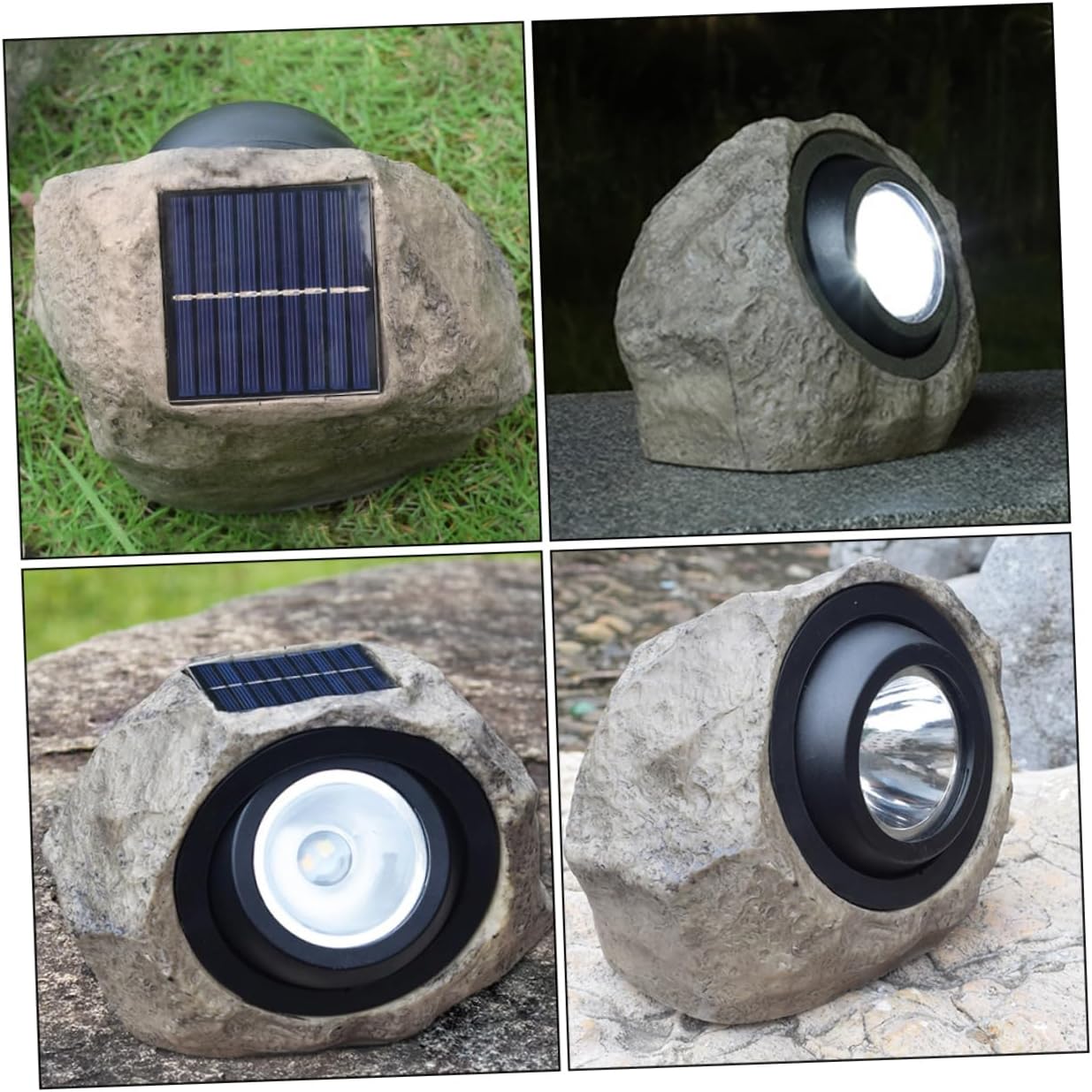 Solar Decorative Spotlight Simulation Stone Lamp Outdoor Lawn Yard Lamp Polysilicon Solar Panels 2 Gear Light