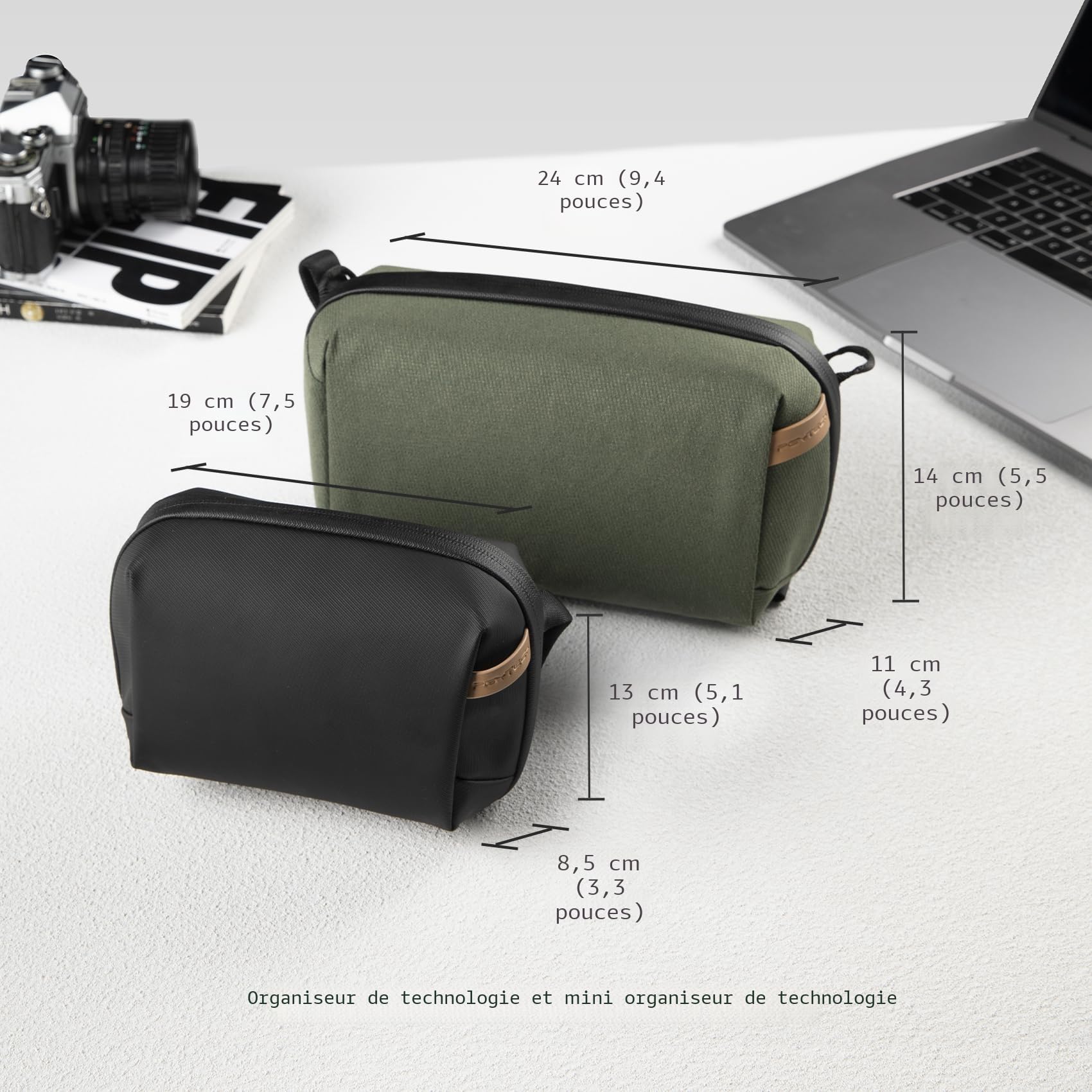 PGYTECH Tech Organizer Bag, Sac de Rangement pour Appareils Technique Étui de Voyage pour Câble, Chargeur, Banque d'alimentation, Carte SD et Autres Accessoires Électroniques, Noir