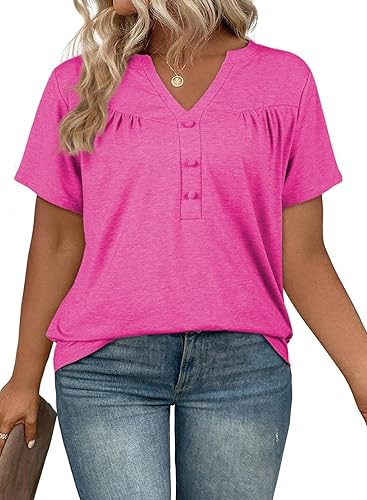 Eytino Plus Size T Shirts for Women Summer Short Sleeve
