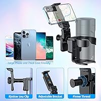 Vista 8 de WixGear Portavasos para cochecito con soporte para teléfono, soporte universal 2 en 1 para cochecito, silla de ruedas, andador