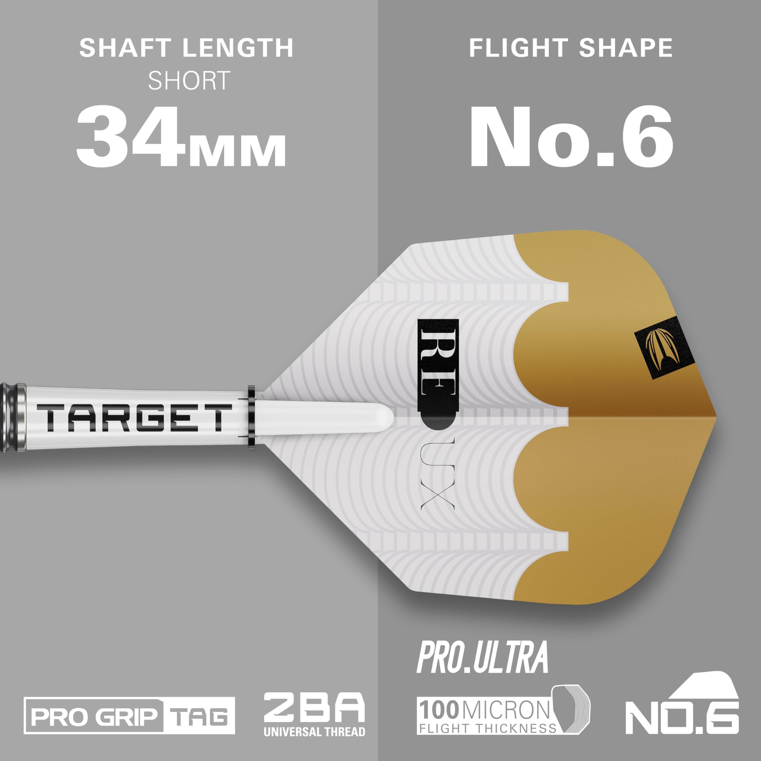 Target Darts Redux Jeu de Fléchettes à Pointe Souple 18G 90% Tungstène Ailettes Pro Ultra N° 6 Tiges Pro Grip Tag Pointes Pixel