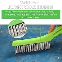 Vista 3 de Cepillo de alambre, juego de 2 cepillos de alambre, cepillo de alambre de acero inoxidable, 10 pulgadas con mango de plástico, cepillo de alambre