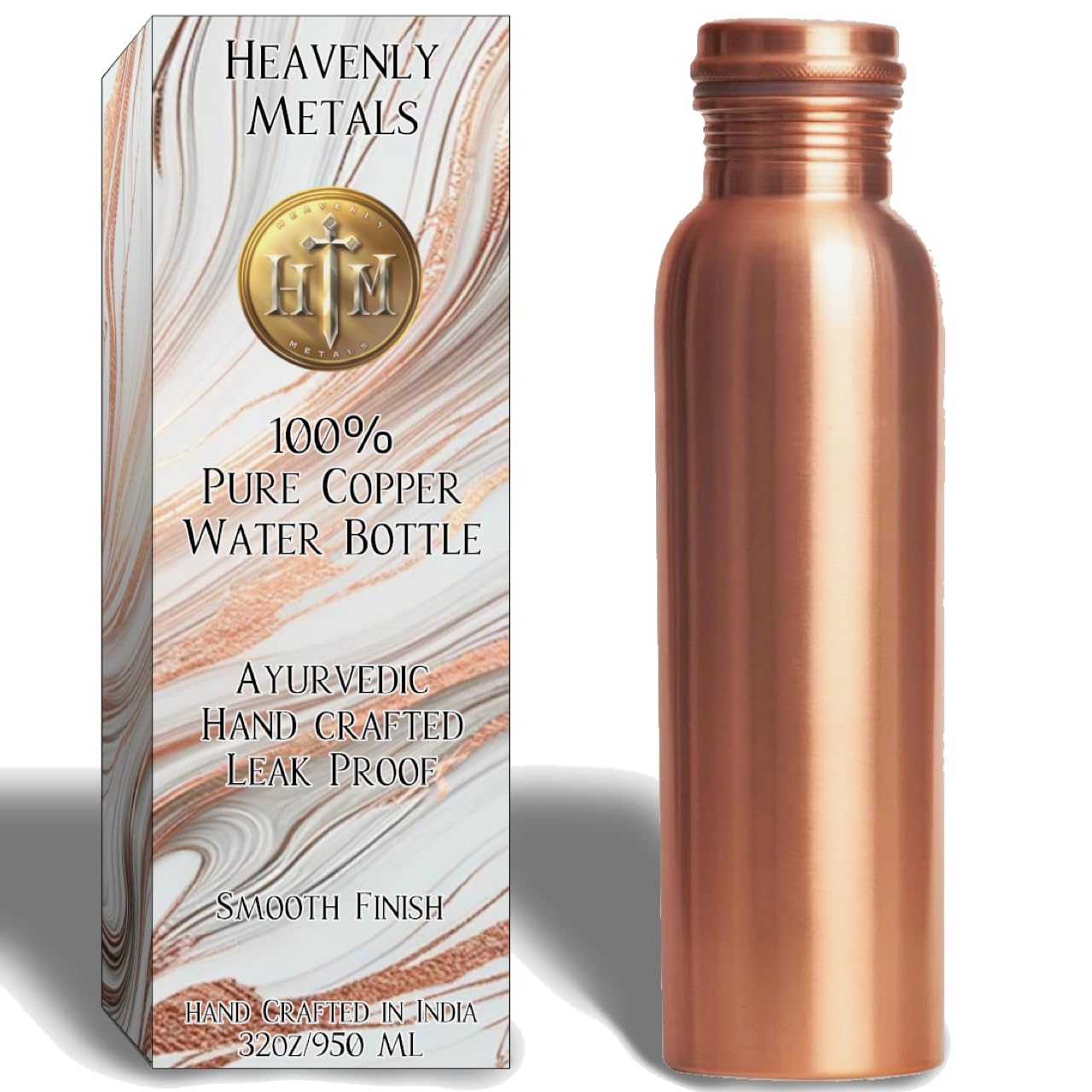 Amazon.com: Heavenly Metals 32oz Pure Copper Water Bottle