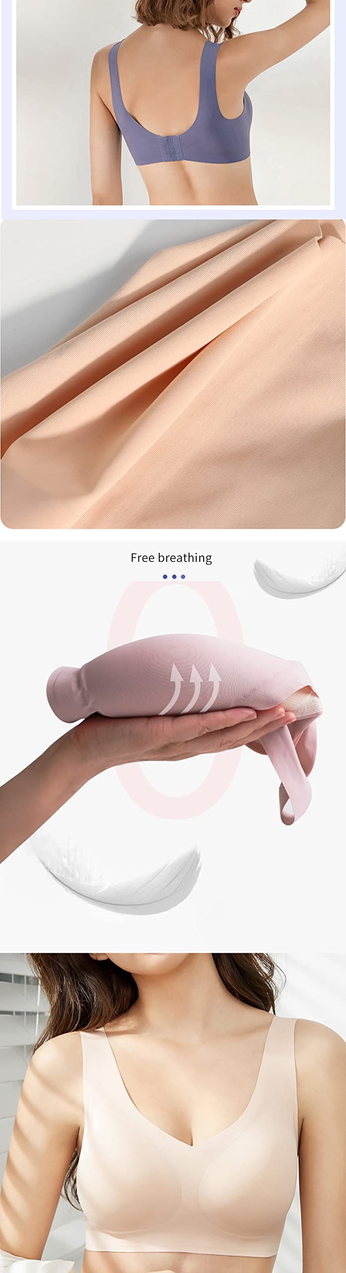 Reggiseno mastectomia senza cuciture per le donne protesi al seno con tasche reggiseni per dormire morbidi reggiseni quotidiani con cuscinetti rimovibili