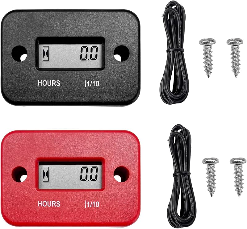 Horímetro indutivo Gasedin 3 V com display LCD e proteção IP68 – Conjunto com 2 unidades