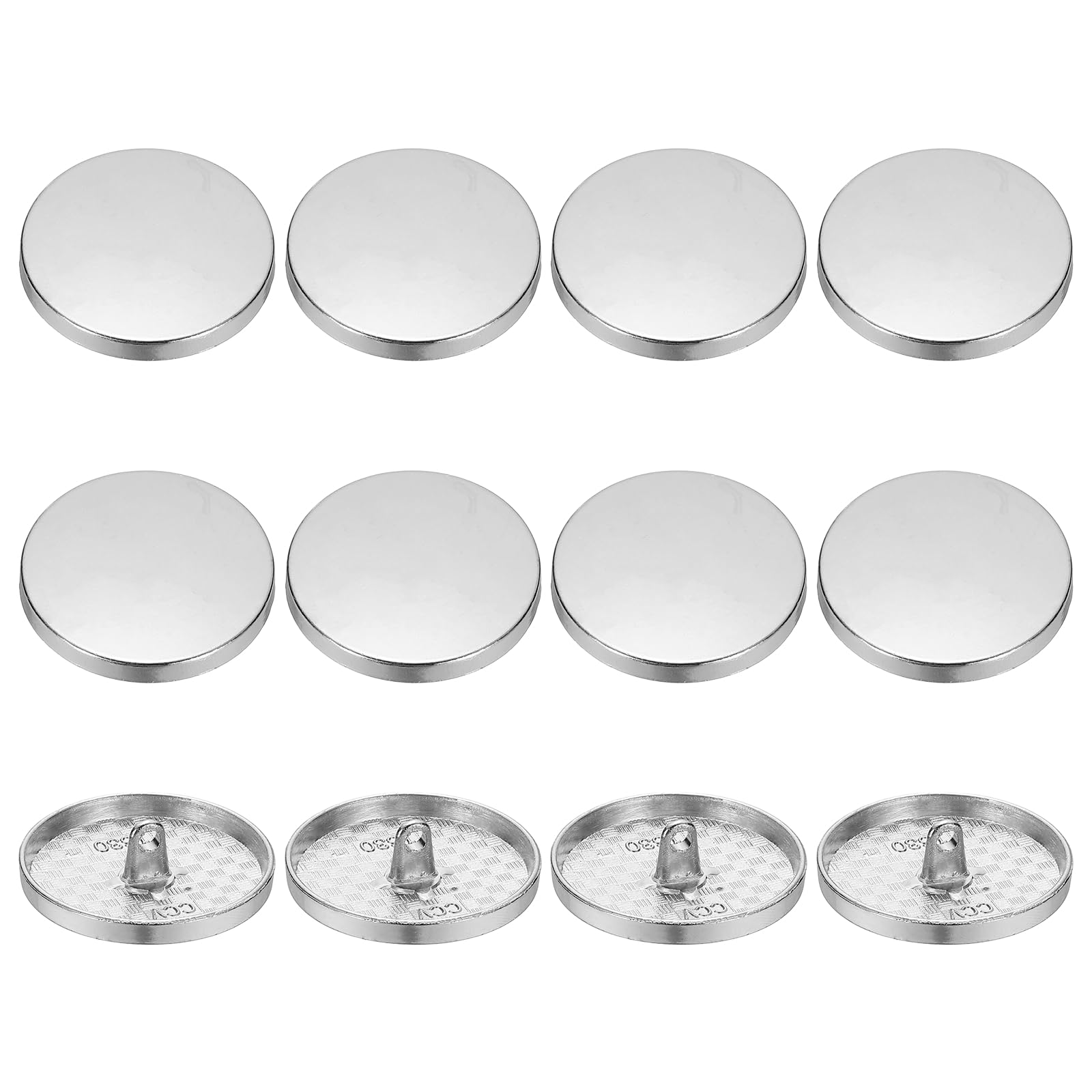 YELARXI Metal Round Flat Buttons, Alloy Shank Round Shaped Sewing Buttons, Fitting for (Men, Women, Coat, Shirt, Suit