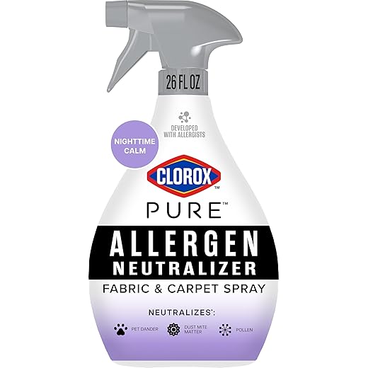 Clorox PURE Allergen Neutralizer Fabric and Carpet Spray, Nighttime Calm, 26 Fluid Ounces