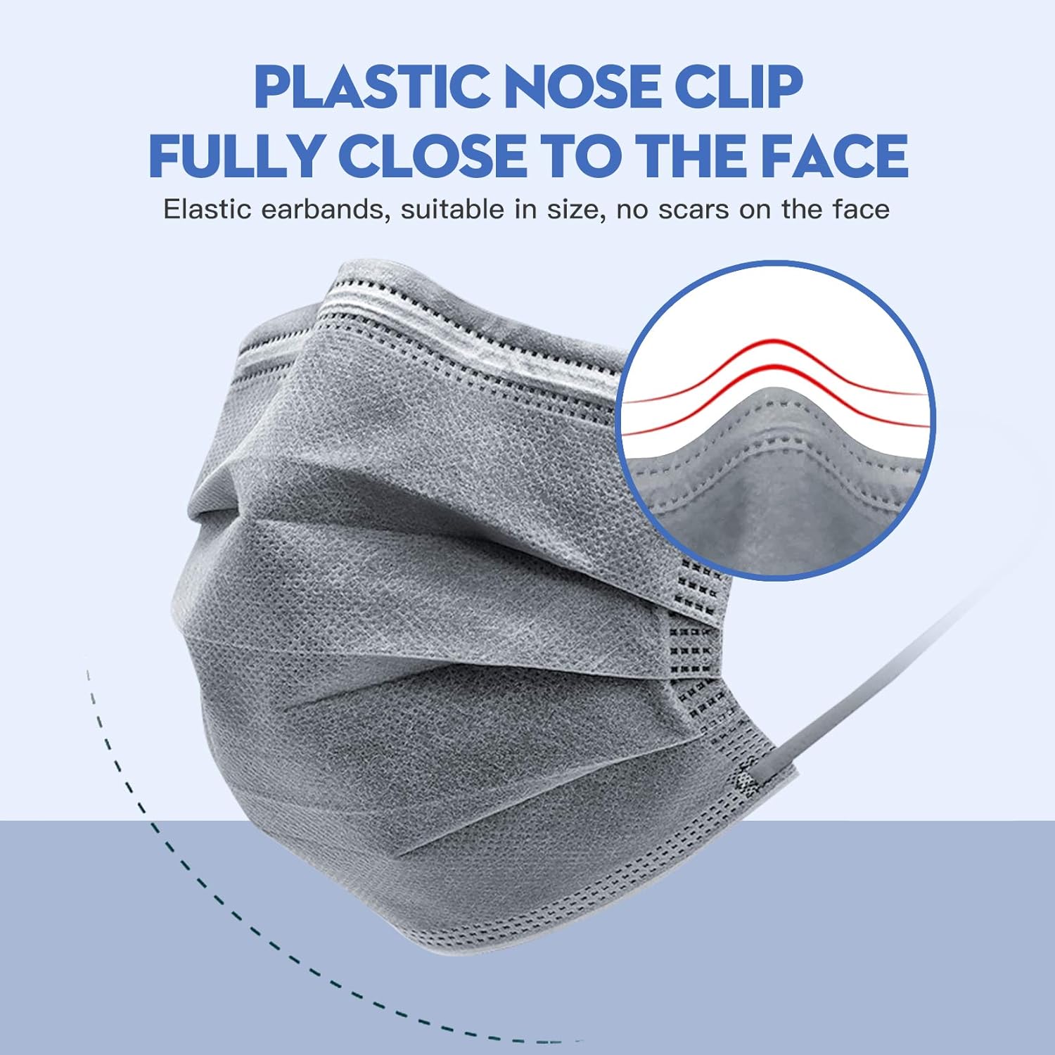 MSAAEX Disposable Face Mask for Breath Health, Dustproof Mouth Cover, 4 Ply Safety Mask (50) : Industrial & Scientific