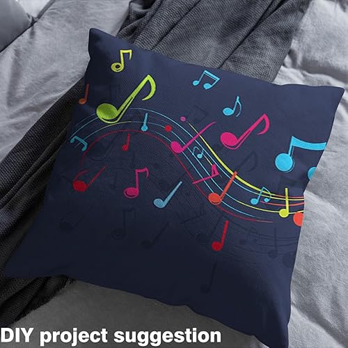Miniatura 4 de Feelyou The Yard - Tela musical de The Yard, tela de tapicería de notas musicales para sillas, tema musical moderno, decorativo, impermeable, tela