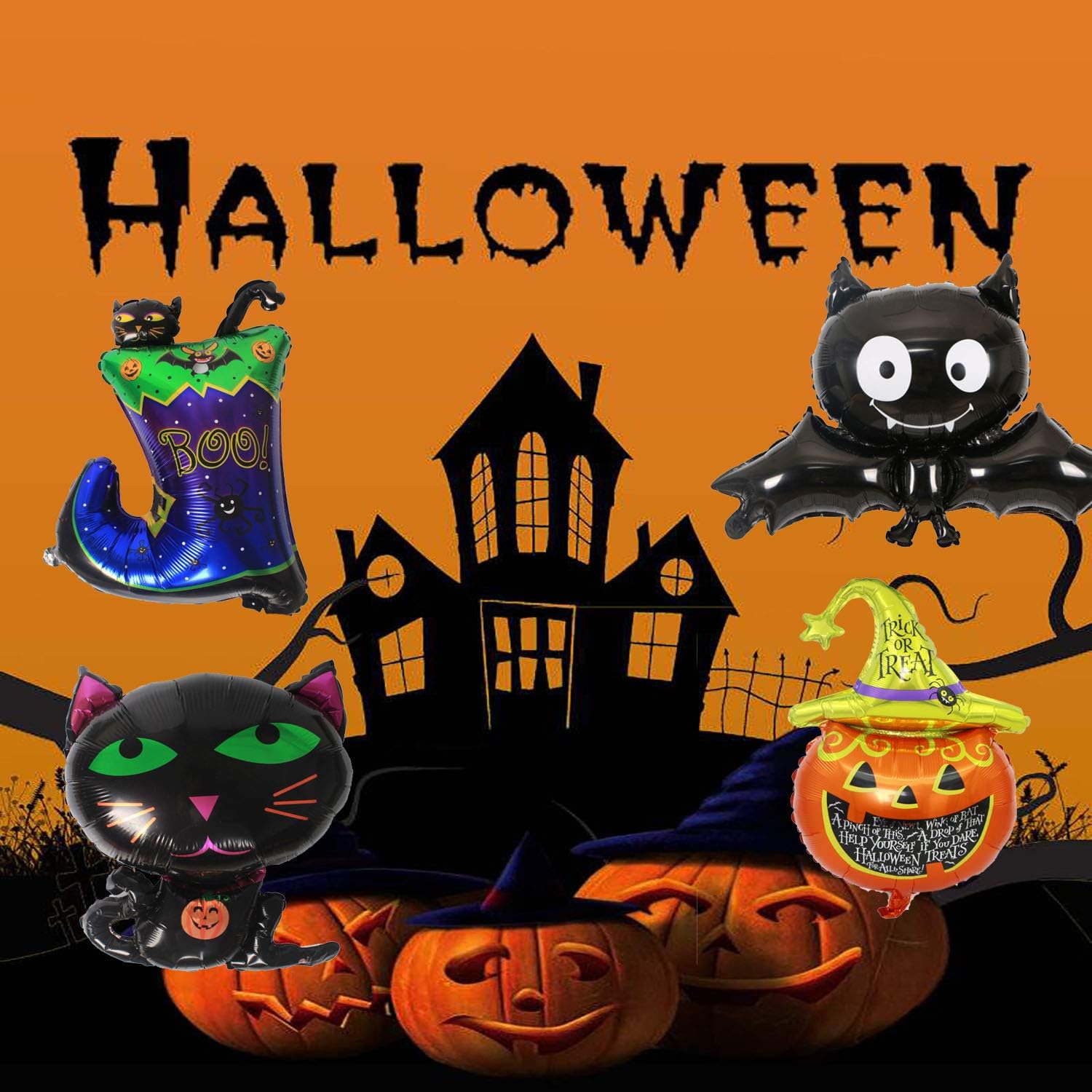 Amazon ハロウィン 装飾 おしゃれ ハロウィン 飾り かぼちゃ 風船 ハロウィン バルーン 豪華 飾り付け 14セット パーティー 店舗装飾 家庭用 風船 バルーン おもちゃ