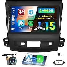Inefala 2+64G Radio for Mitsubishi Outlander 2006-2012 CarPlay Car Stereo Android 15 Touchscreen 9" Android Auto Backup Camera GPS EQ 28UI