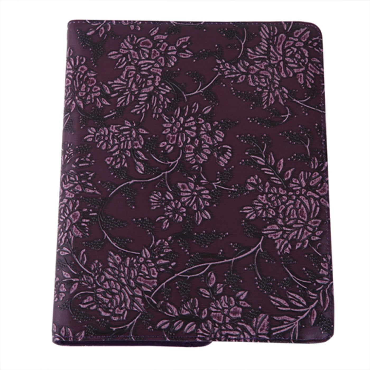HDE iPad 2/3/4 Tablet Case Rotating Flip Stand Folding Magnetic Cover Designer for Apple iPad 2/3/4 (Dark Purple Flower)