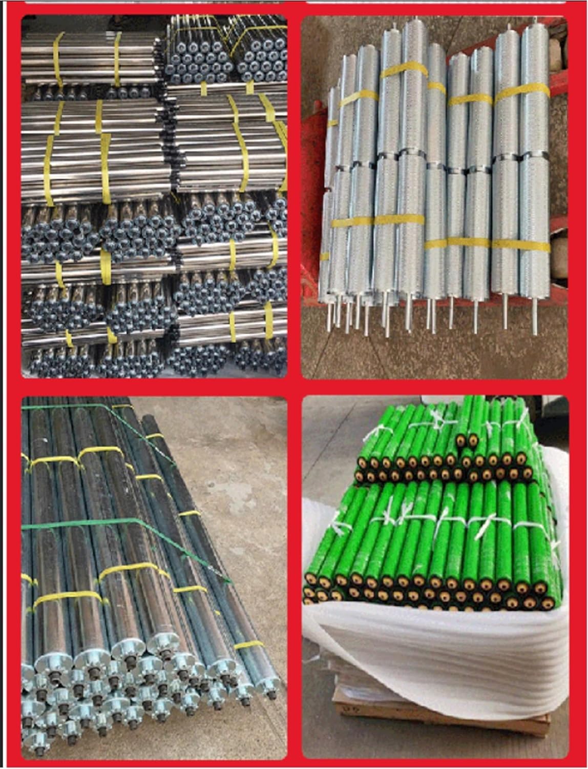 Metalowe rolki przemysłowe, niezmotoryzowane rolki przenośnikowe ze stali nierdzewnej 8/12 mm średnica 25-50 mm 8-23,6 cala (50 mm/2 cale, 12 cala/300 mm)
