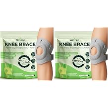 Wellnee Knee Brace with Silicone Padding - Wellknee Compression Sleeve for Men & Women - Joint Support that Massages & Boosts Circulation During Walking, Running & Exercise Pack of 2