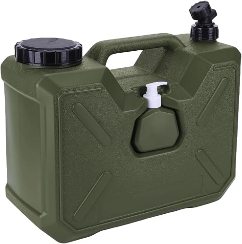 Water Tank With Faucet - Portable Jug Storage Reservoir, Ensures Leakproof Dispensing, 35.2cm X 31.2cm Size + 12L Capacity Tank, Food Grade Plastiic Polymer - For Camper Car Trunk Outdoor - 1