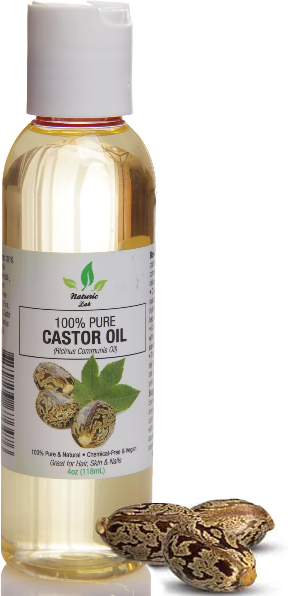 Pure Castor Oil for Hair Regrowth Treatment Skin & Nail Care (4oz)