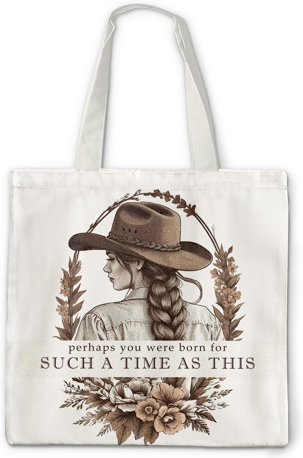 Christian Western Cowgirl Tote Bag, Bible Verse Canvas Tote Bag for Women, Cowgirl Gifts, Vintage Country Western Reusable Grocery Shopping Bags