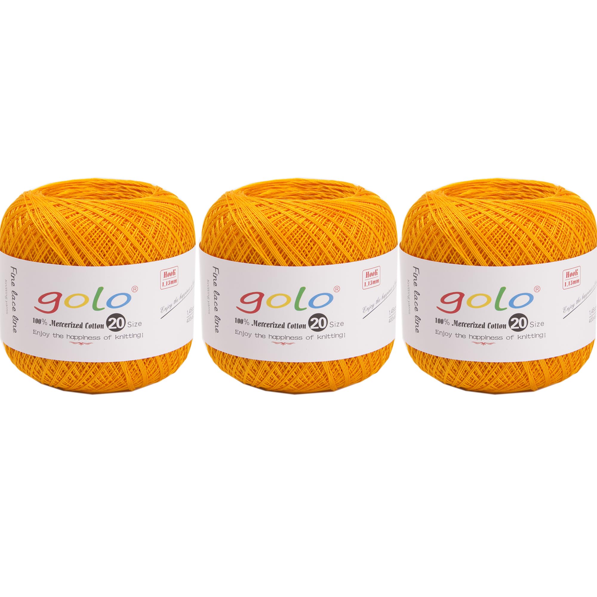 golo 3 Balls Crochet Thread Size 20 Embroidery Thread Crochet Yarn for Hand 805
