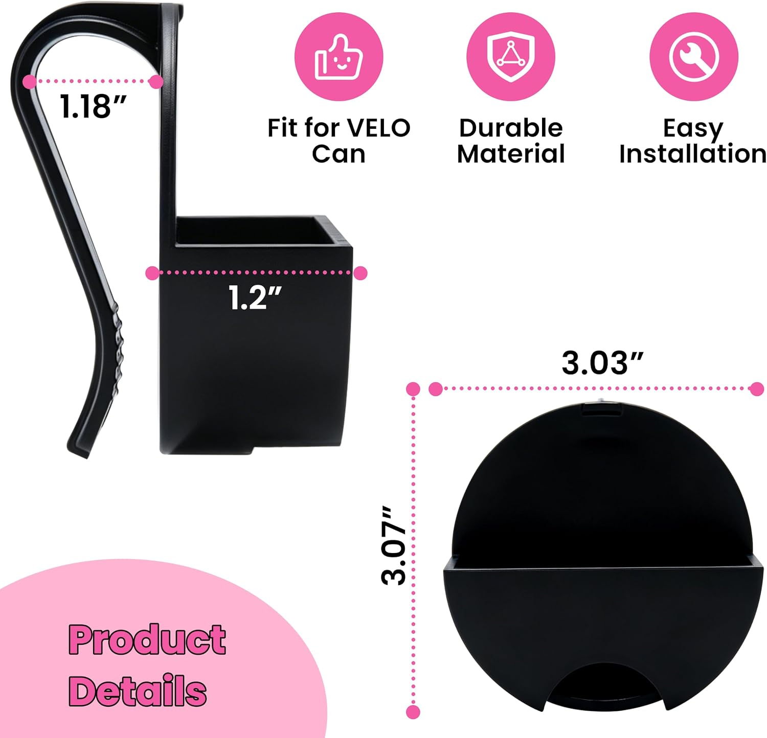 LUVCOSY Car Visor Clip Compatible with Standard Velo Can, Visor Clip for Velo Pouch, Dip Can Holder, Within Reach Pouch Organizer for Belt/Car, Gift for Velo Lover, 2 Packs
