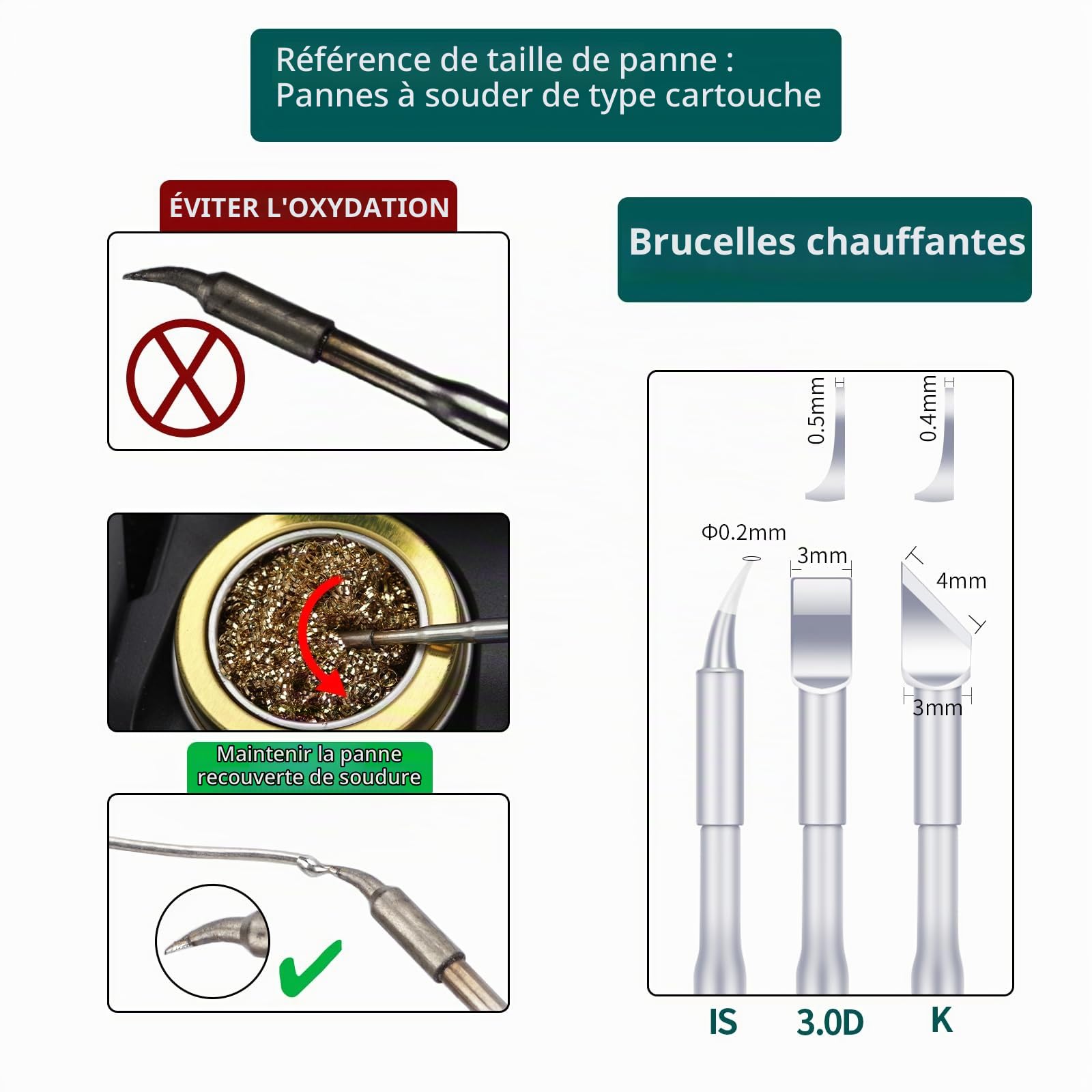 YIHUA 982D-I Station de soudage à pinces chaudes de précision avec 4 pointes de soudure, fil de soudure sans plomb, poignée compatible YIHUA716C calibration automatique de la température, mode veille