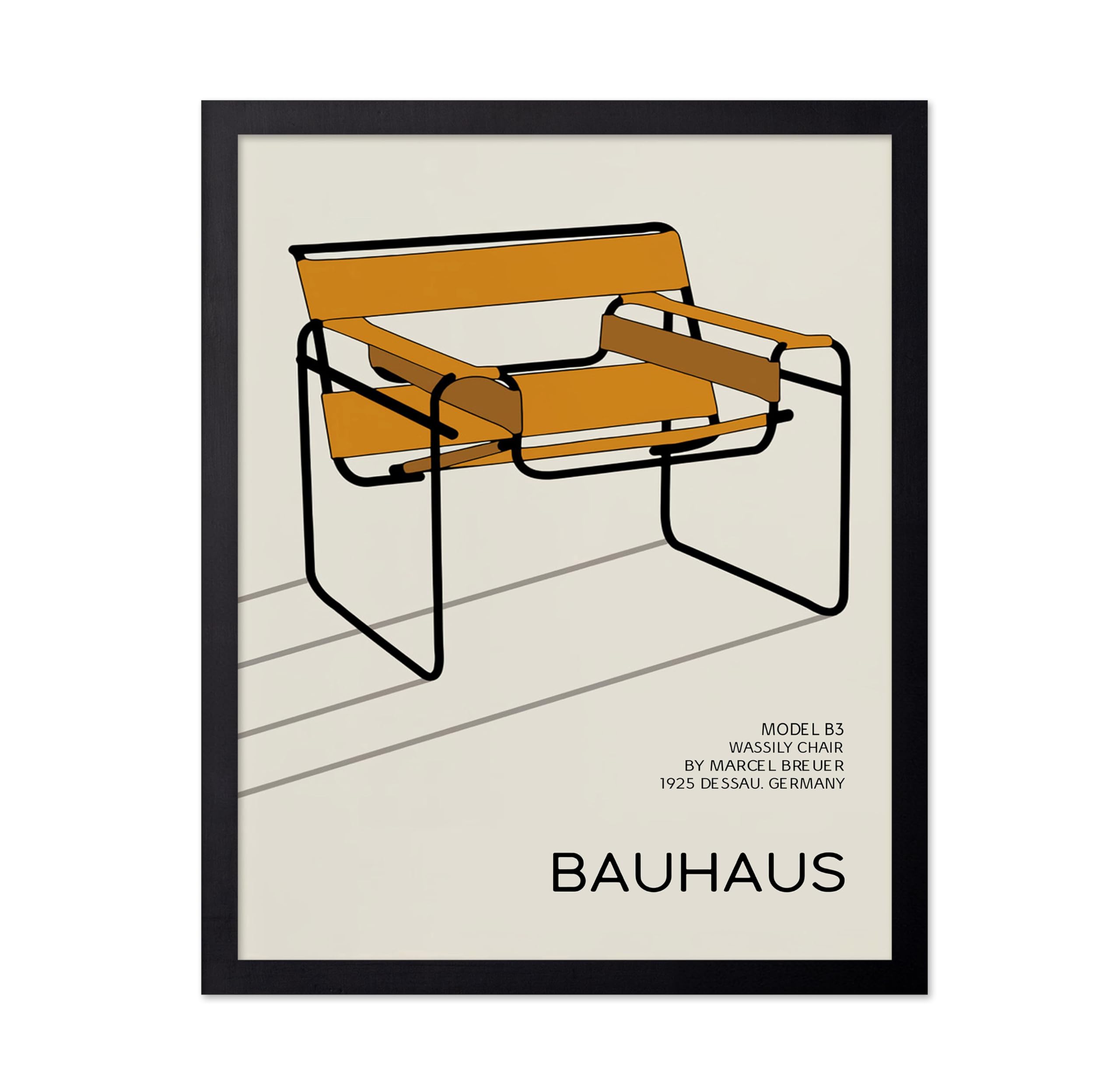 Monem Art Vintage Illustration Poster - Retro Minimalist Print - Bath Stool, Wassily Chair, Abstract - Gift for Artist, Friend - Wall Decor for Home,