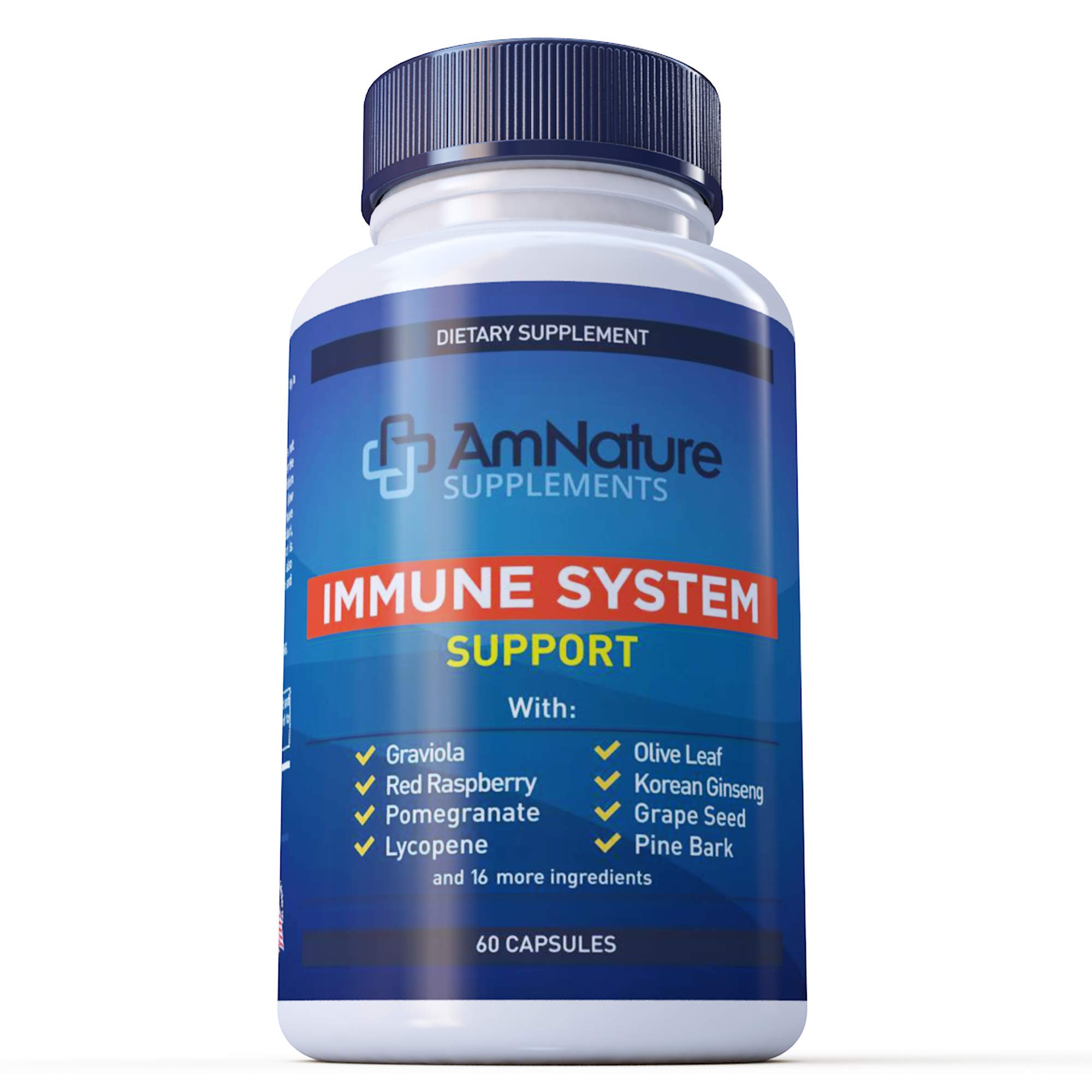 Short Date: AmNature Immune System Booster Supplement, Advanced Immune Support Vitamins Superior Natural Over 20 Herbs, Minerals, Nutrients, Powerful Vitamins - 60 Capsules